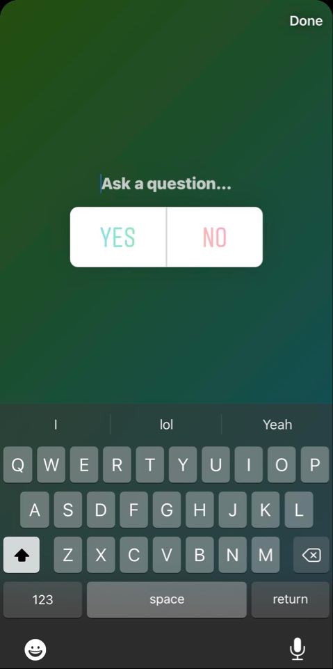 This screenshot shows where you can add a question for your users.
