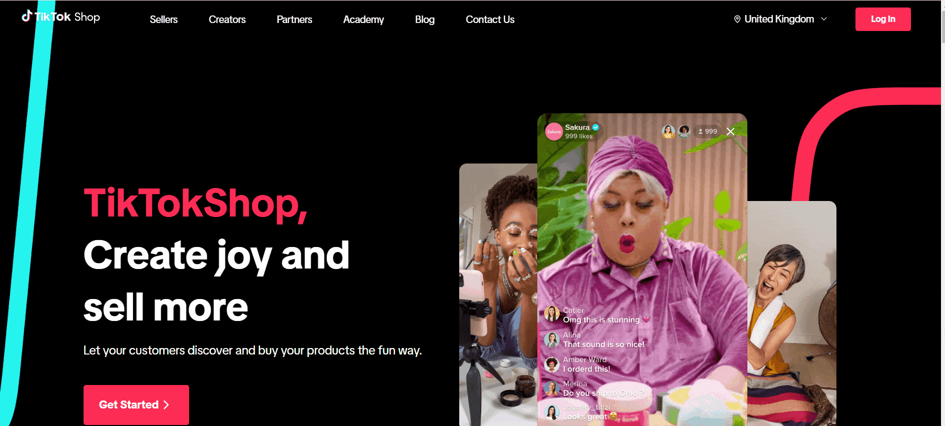 GIF of the online platform TikTok Shop