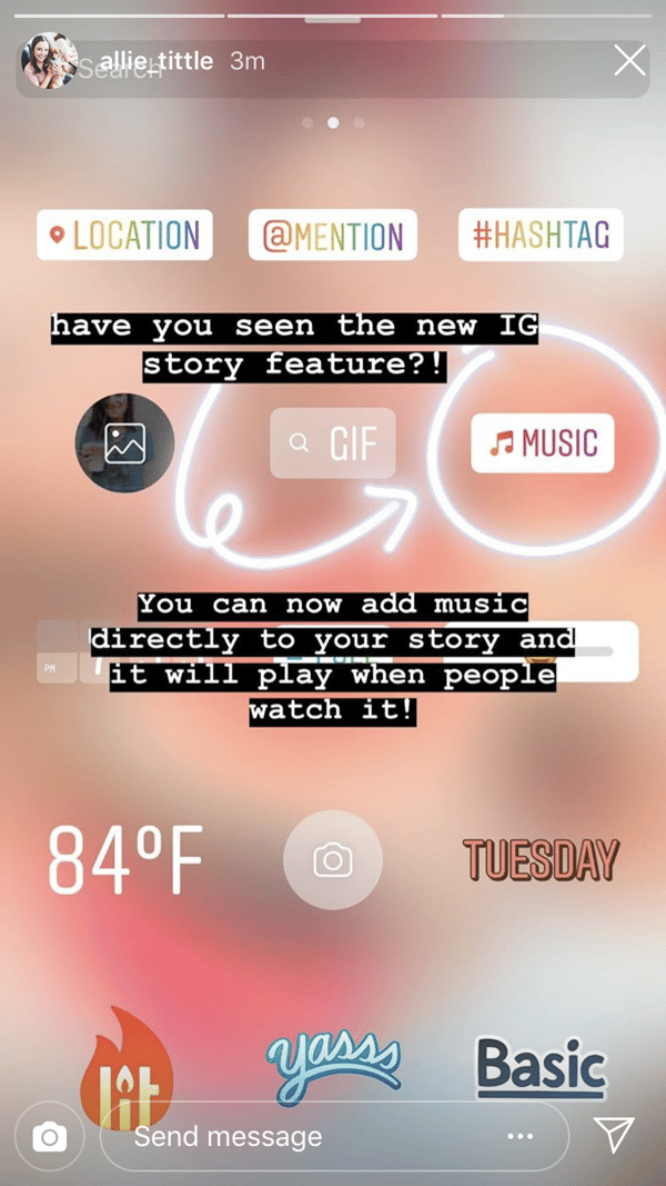 instagram music story 