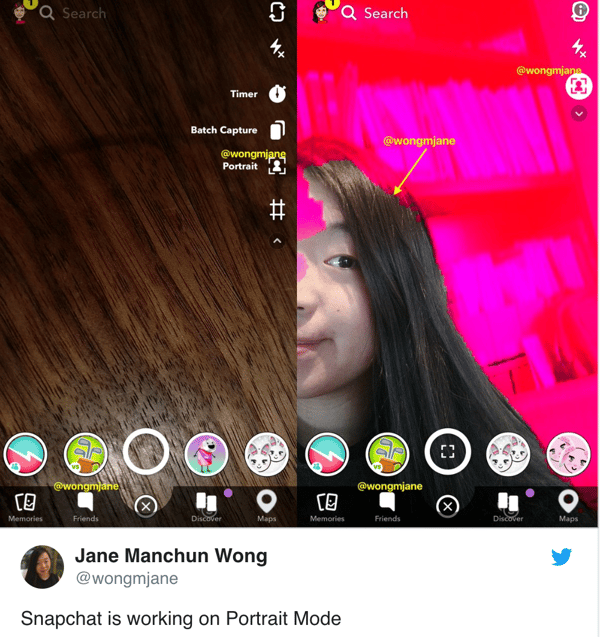 Snapchat Portrait Mode