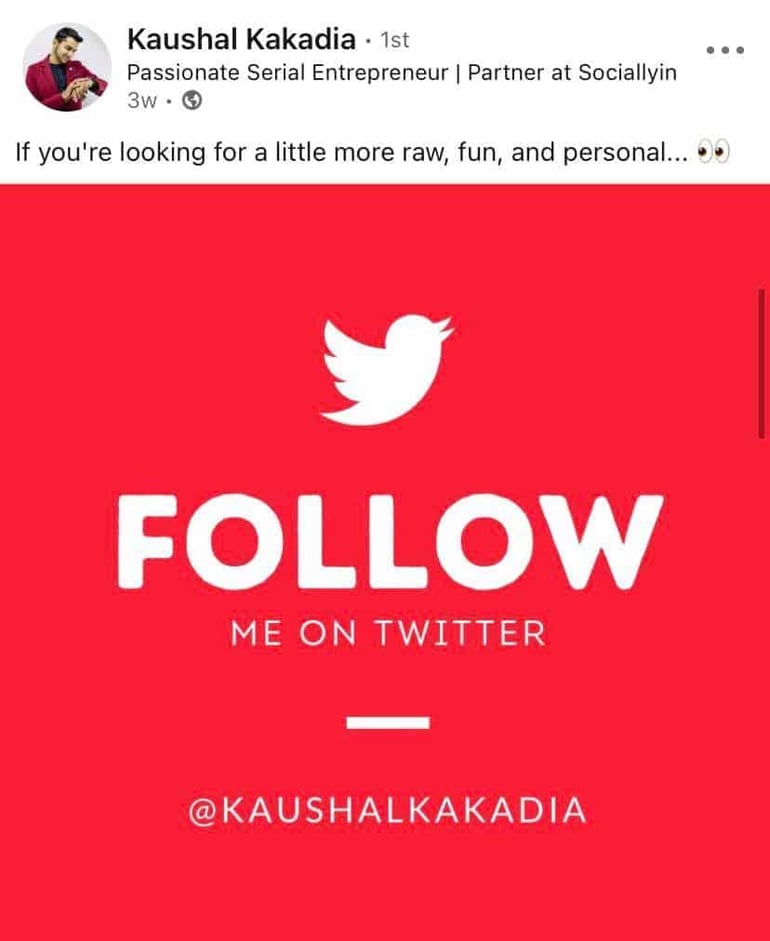 follow kaushal on twitter