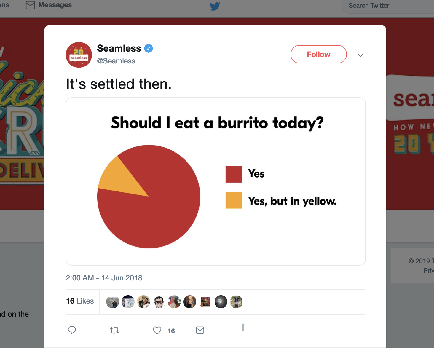 Seamless meme - Should I eat a burrito today?