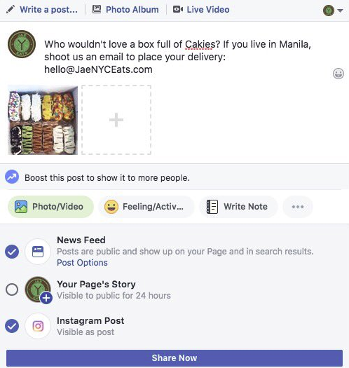 facebook cross-post to instagram